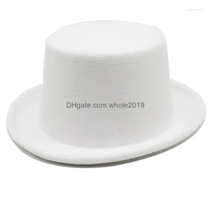 Berets Woolen Fedora Hat For Female Male Stage Performances Gentleman Theme Party Cap Masquerade Balls Dress Up Panama Drop Delivery Dheq0