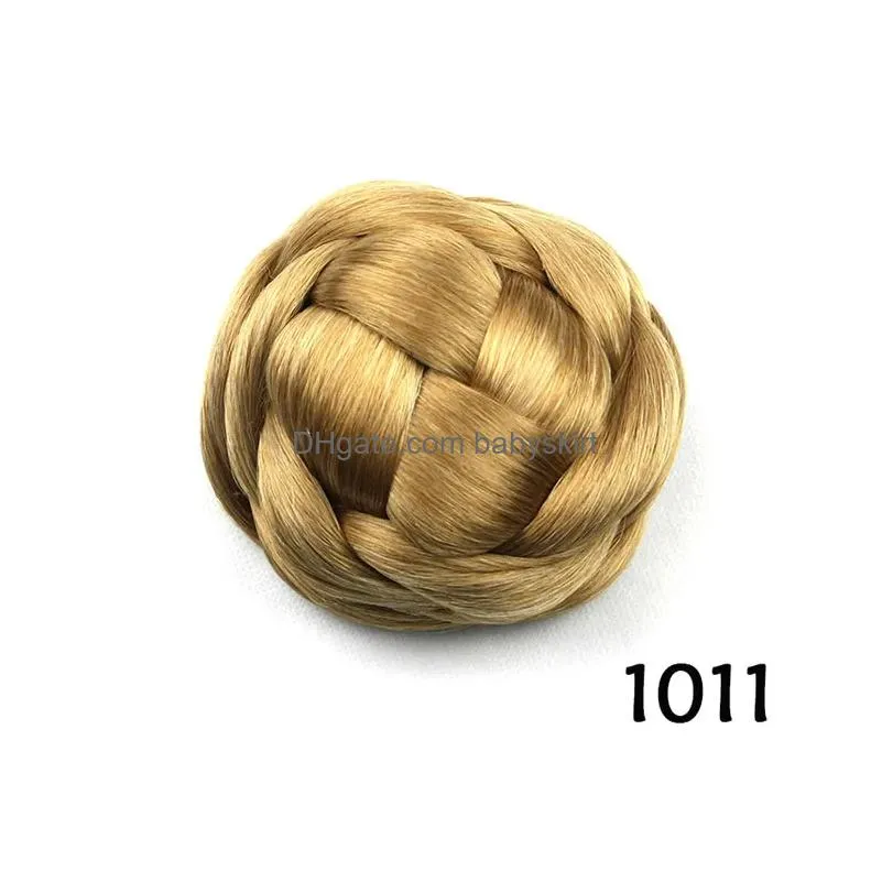 Synthetic Wigs Whole6 Colors Women Braid Buns Hairpieces Brown Blondblack Hair Chignon Donut Roller Bun Perucas6772063W0Eb Drop Deliv Dhfn9