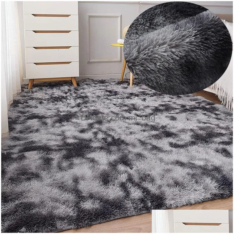 Carpets Gray Carpet For Living Room P Rug Bed Floor Fluffy Mats Antislip Home Decor Rugs Soft Veet Kids Blanket 230923 Drop Delivery Dh31E