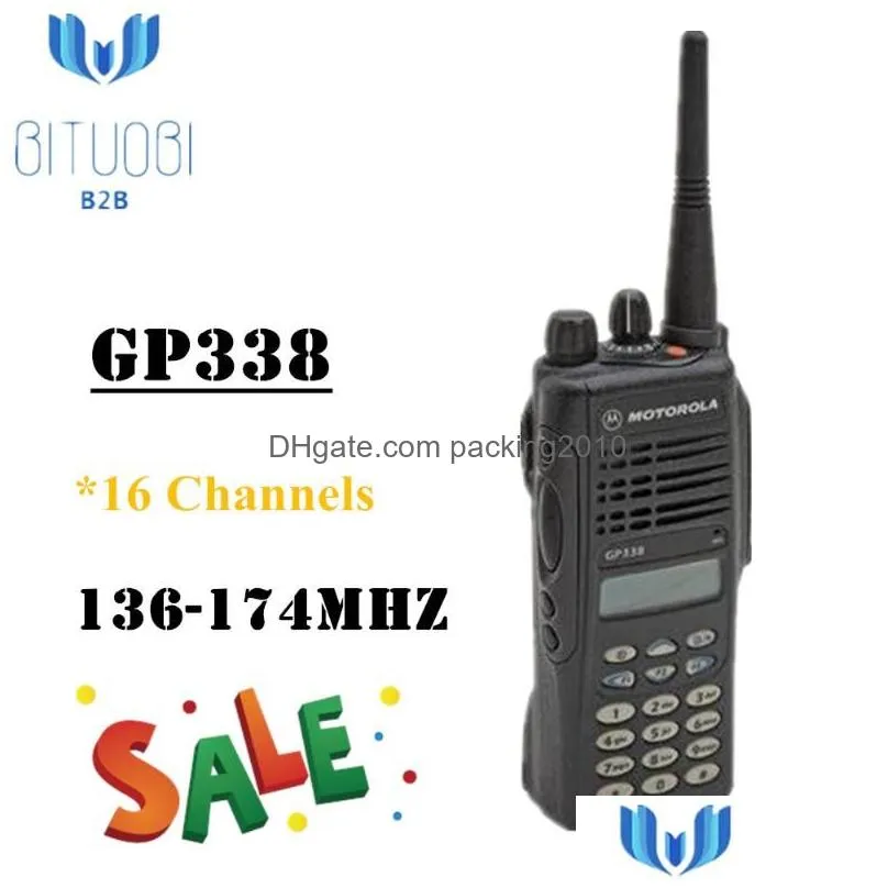 Walkie Talkie Refurbished Gp338 Vhf Uhf Analog Radio 136-174Mhz 450-527Mhz Walkie Talkie 16 Channels With Adjustable Power Levels1 Dr Dhu2E