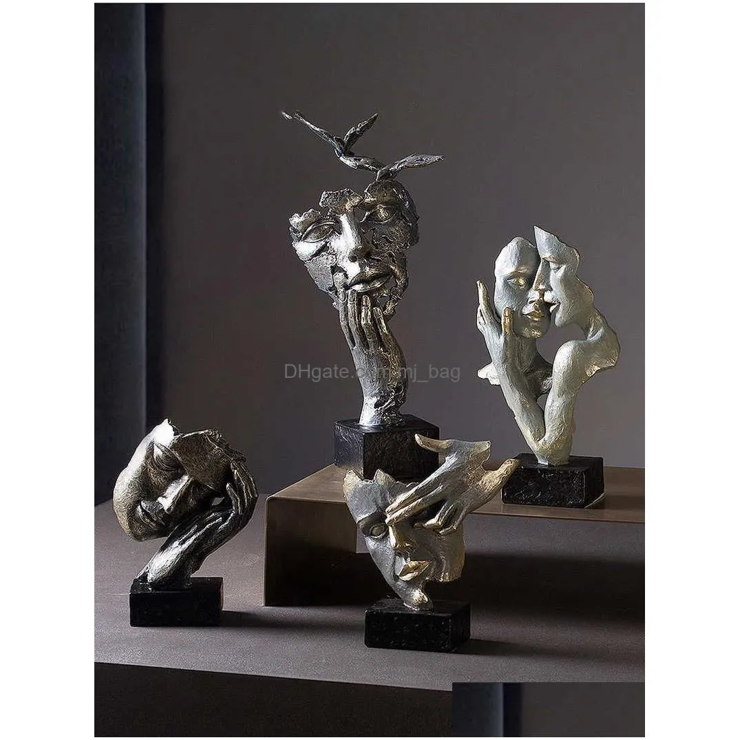 Decorative Objects & Figurines Modern Statues Creative Abstract Faces Art Living Rooms Antique Home Furnishings And Decorations In Nor Dhuga