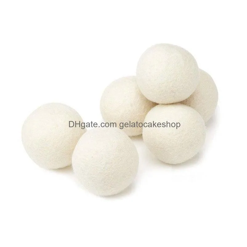 practical laundry clean ball reusable natural organic laundry fabric softener ball premium organic wool dryer balls 6cm