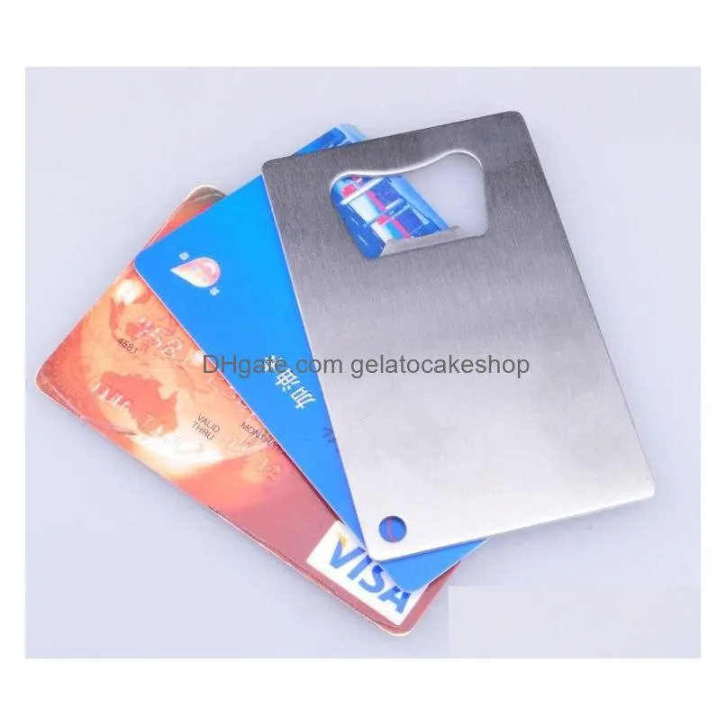 factory price 1000pcs wallet size stainless steel credit card bottle opener business card beer openers 