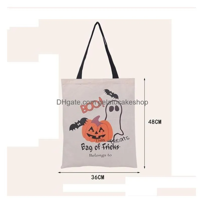 15 styles halloween large canvas bags cotton drawstring bag with pumpkin devil spider hallowmas gifts sack bags