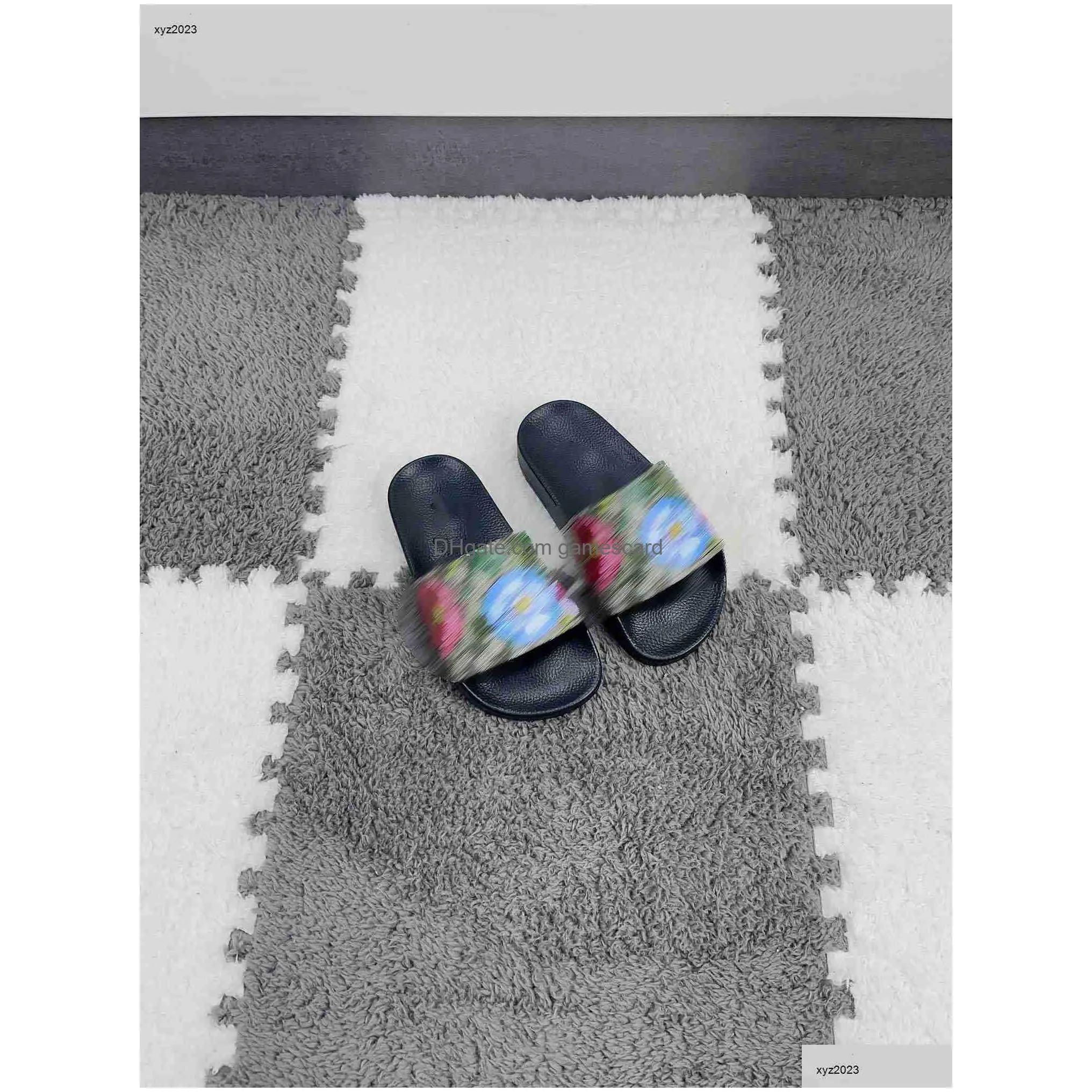 Slipper Fashion Kids Slippers Colorf Floral Print Baby Shoes Sizes 26-35 Including Shoe Box Designer Summer Boys Girls Sandals Drop De Dhhot