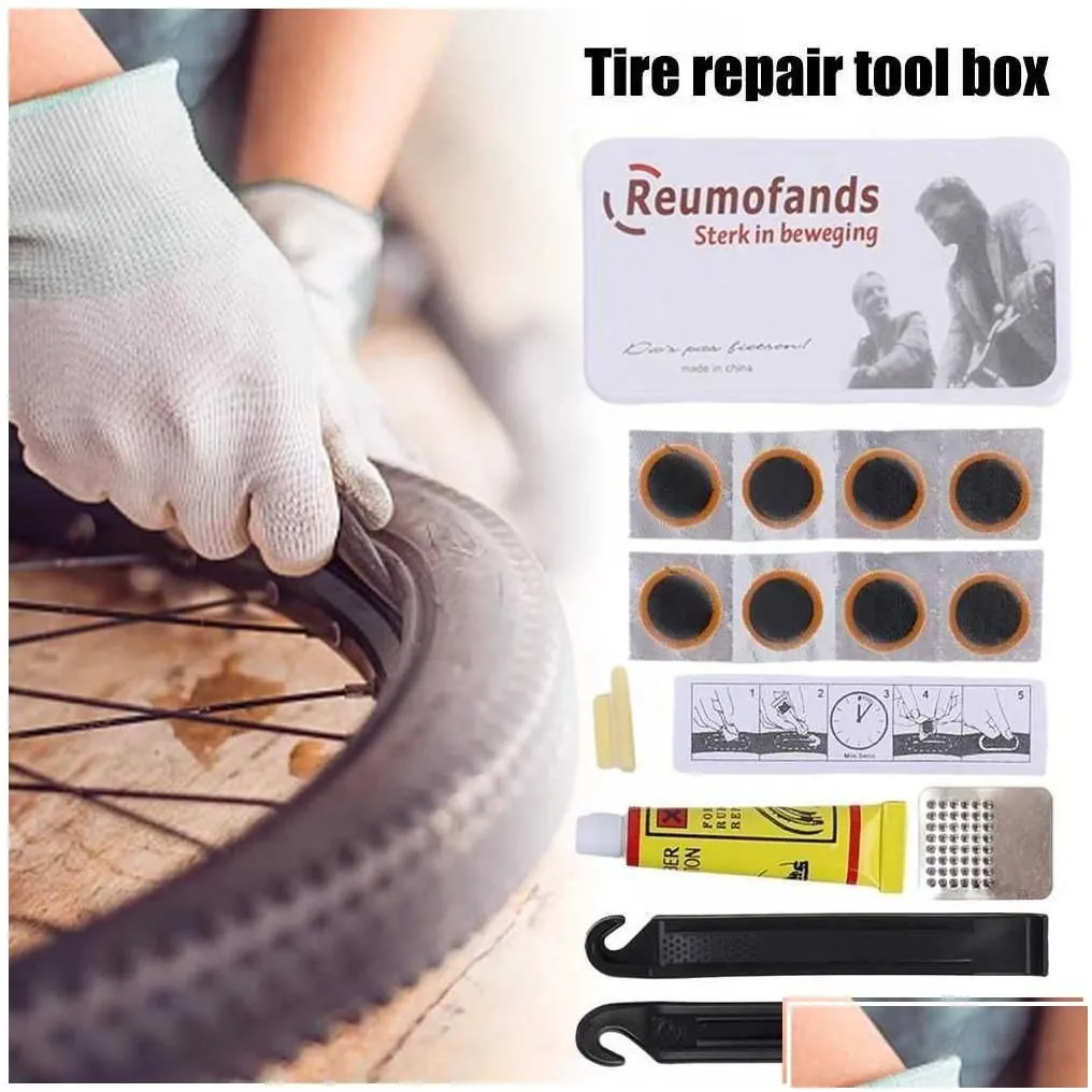 car badges bike tire repair tool set flat rubber glue for motorcycle mountain road inner tube puncture kits drop delivery automo