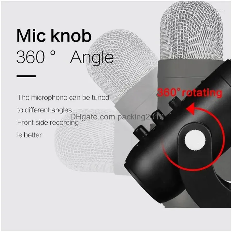 Microphones Condenser Microphone Usb Filter For Laptop Pc Recording Broadcast And Game Drop Delivery Dh6Zd