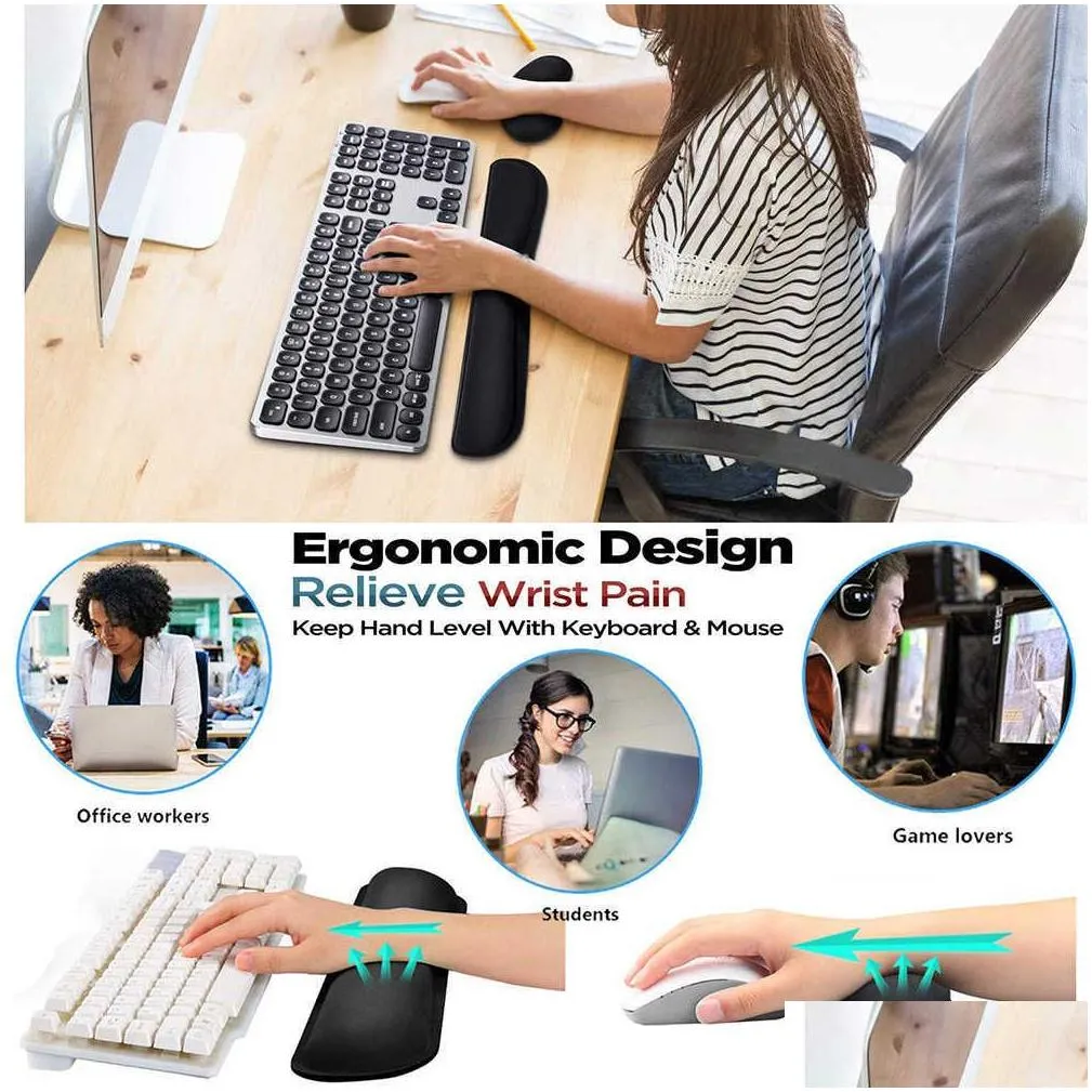 wrist rest mouse pad memory superfine fibre ergonomic mousepad for typist office gaming pc laptop 21061536976307916432