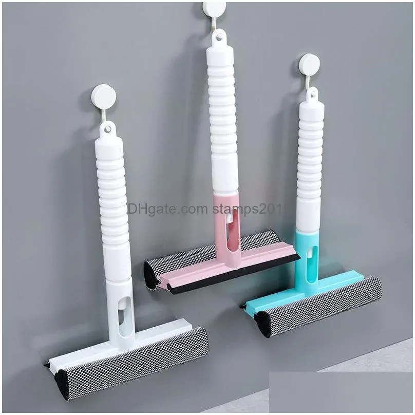 window cleaning brush double-sided disassemble rod window cleaner mop glass squeegee wiper with water spray bottle cleaning tool