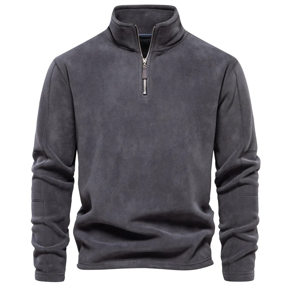 autumn and winter mens hoodie stand collar half zip long sleeve european size mens shirt