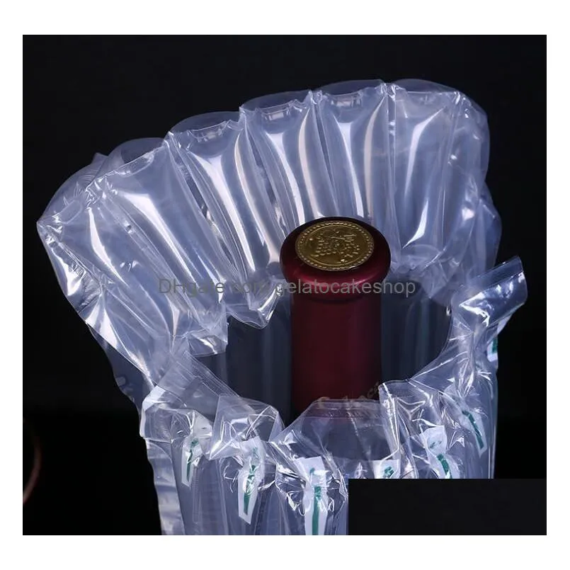 wholesale 328cm air dunnage bag air filled protective wine bottle wrap inflatable air cushion column wrap bags with pump