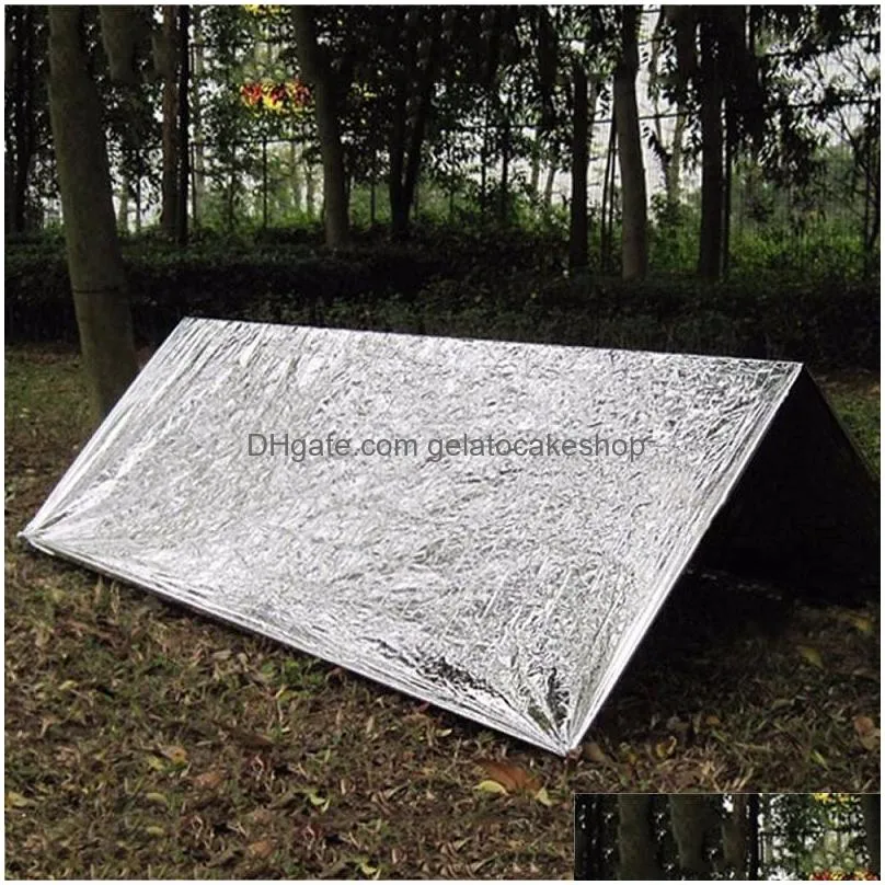 2000pcs outdoor pads water proof emergency survival rescue blanket foil thermal space first aid sliver curtain military blanket