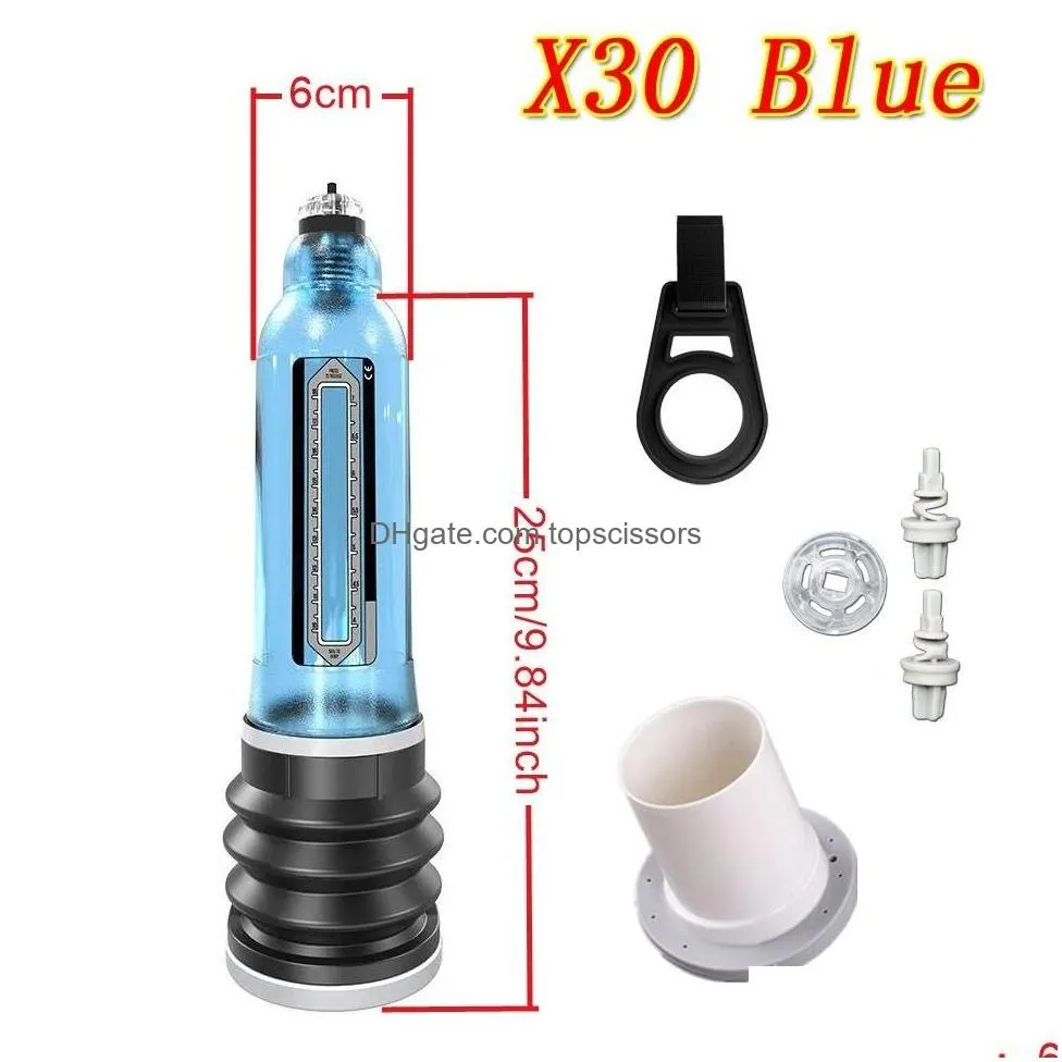 Health Gadgets Gadgets Health X20 X30 X40 Penis Pump Enlargement Cock Enlarge Water Extender Vacuum For Men Dick Erection Toy Gay Drop Dhvw4