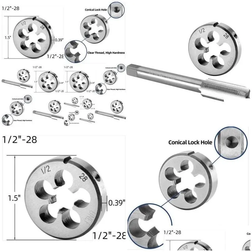 fittings threaded burkit 1/2x28 unef tap and die set right hand 1/2 x 28 hss hine thread drop delivery automobiles motorcycles auto pa