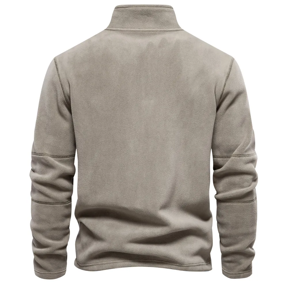 autumn and winter mens hoodie stand collar half zip long sleeve european size mens shirt