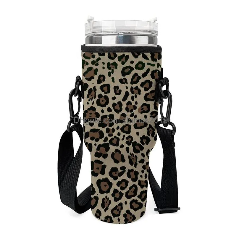 40oz cup neoprene sleeve cover 40oz vacuum water bottle holder with adjustable shoulder strap
