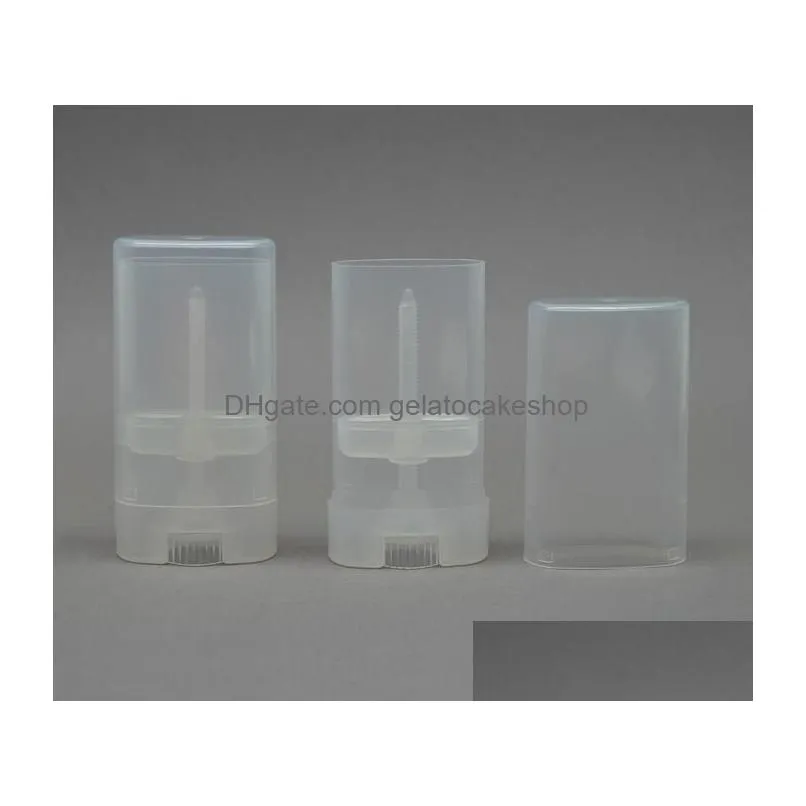 wholesale 1200pcs lot 15ml 15g portable diy plastic empty oval lip balm tubes deodorant containers clear white lipstick fashion cool lip