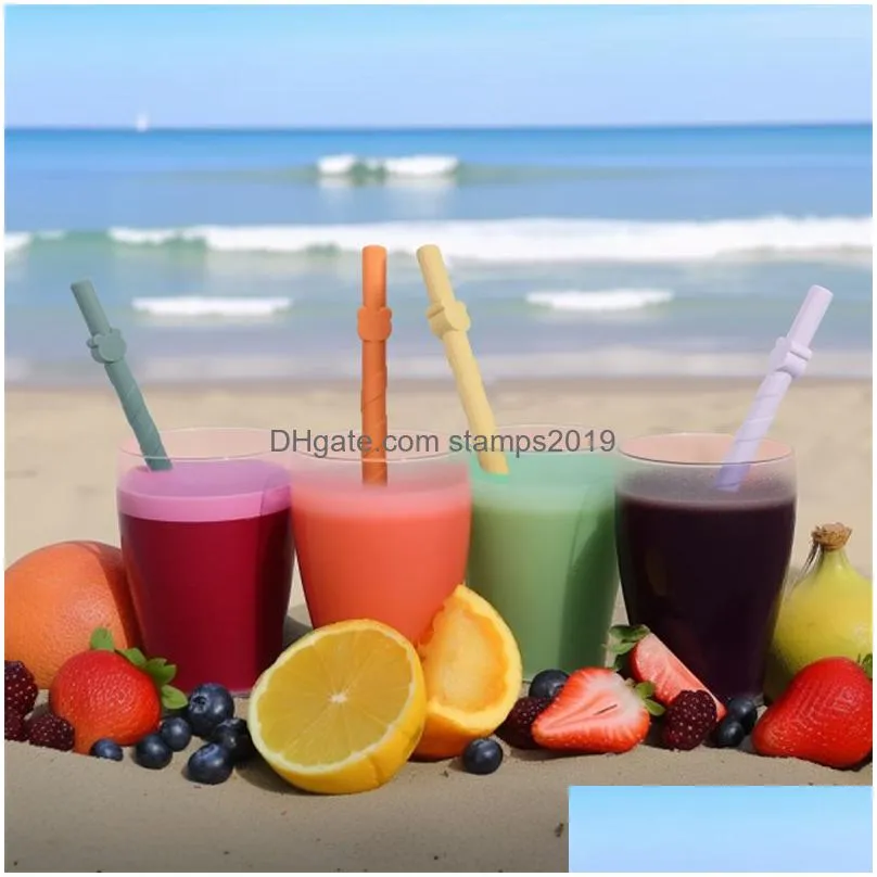 kids silicone straws environmental protection food grade straight drinking straws wide tube milk tea straw