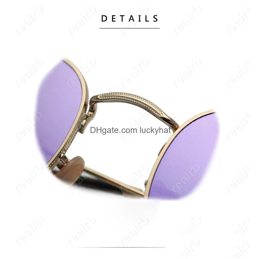 Sunglasses Top Quality Hexagonal Metal 3548 Sunglasses Men Women Flatl Glass Lenses Sun Glasses For Man Woman With Leather Case600726 Dhziv