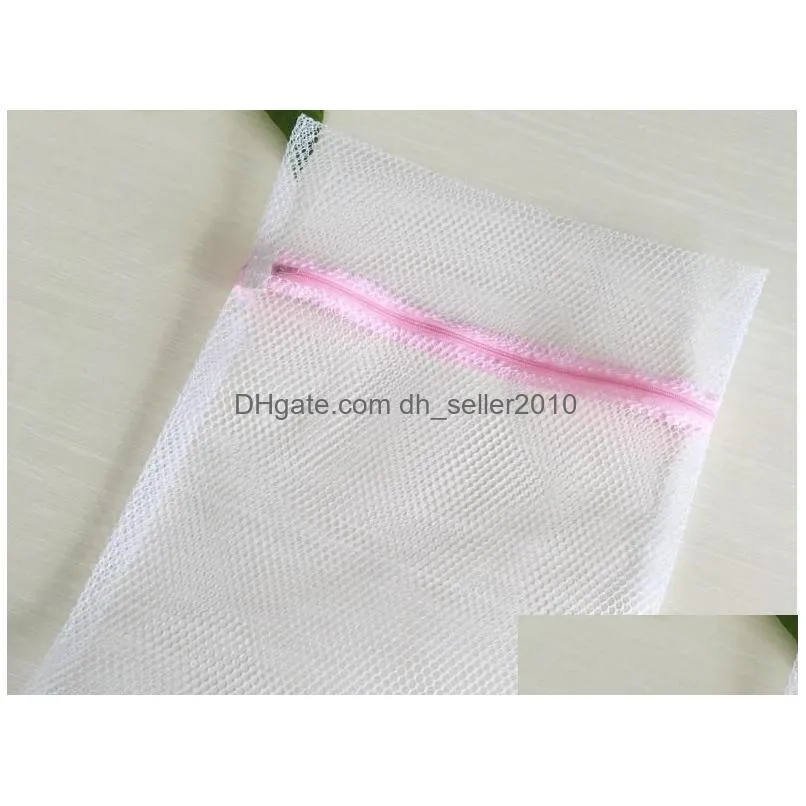 Laundry Bags 600Pcs Laundry Mesh Washing Bag Size 30X40Cm Polyester Fine Delicates Lingerie Protects Clothes Sn2703 Drop Delivery Home Dhtkg