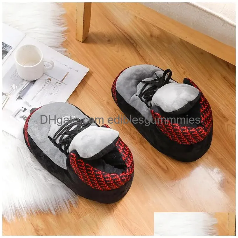 Winter Warm Slippers Women Cute Home Unisex One Size Sneakers Men House Floor Cotton Shoes Woman Eu 36-44 P Sliders 220409 Drop Deliv Dhw37