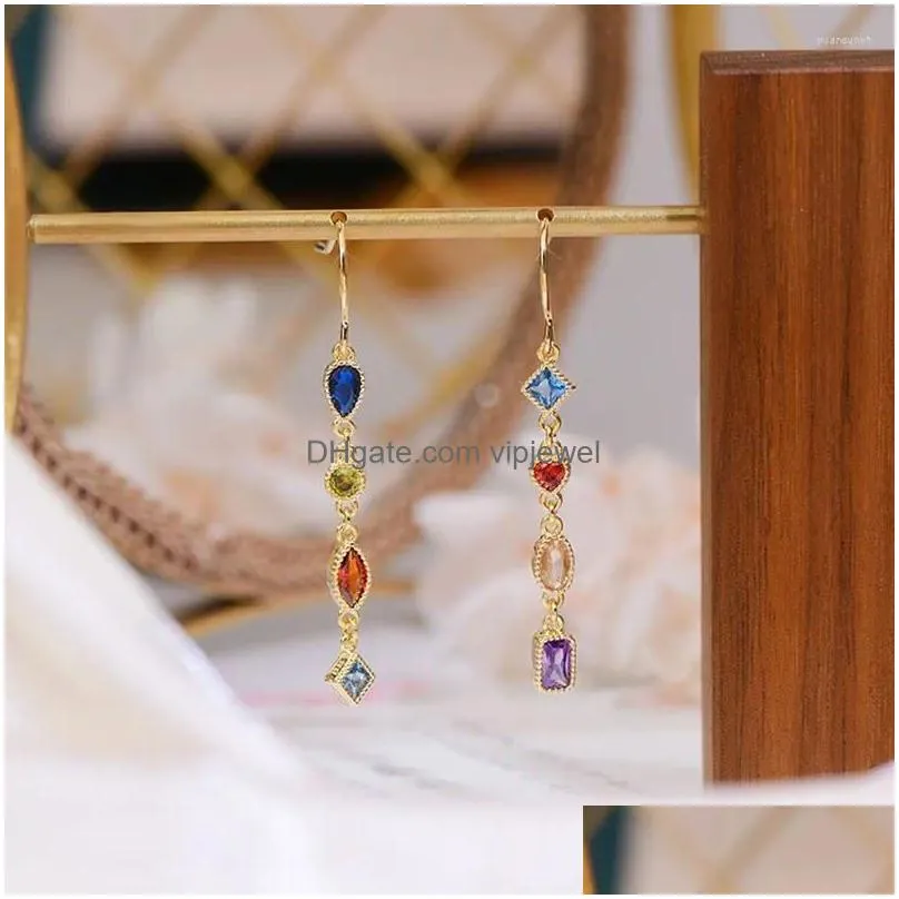 stud earrings retro princess colorful hearts dream elegant sweet temperament luxury delicate romantic brilliant jewelry