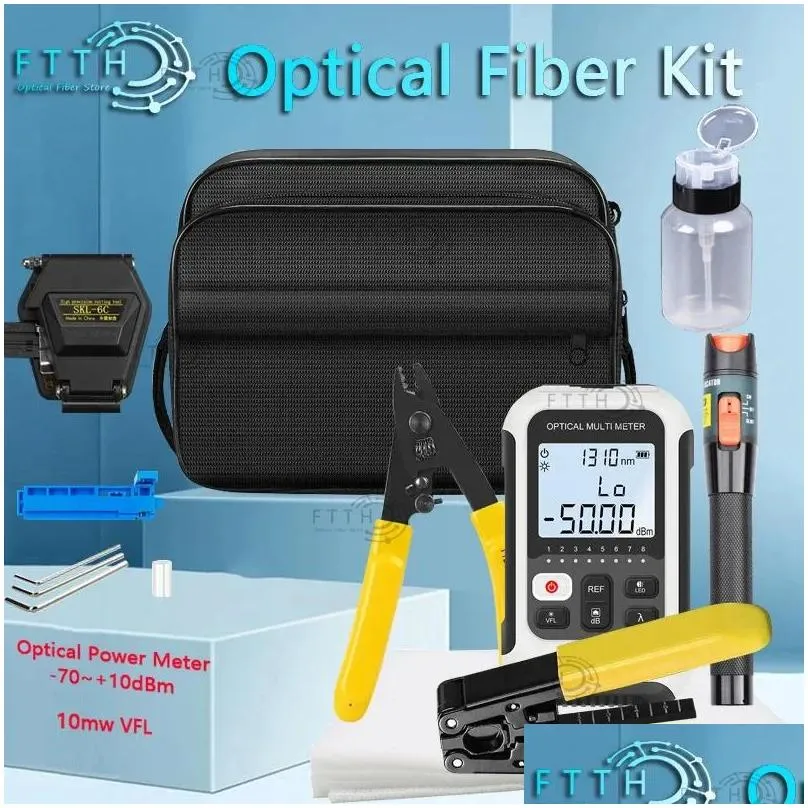 Fiber Optic Equipment Ftth Tool Kit With Power Meter And 10Mw Visual Fat Locator Fc-6S/Skl-6C Cleaver Drop Delivery Otjyu