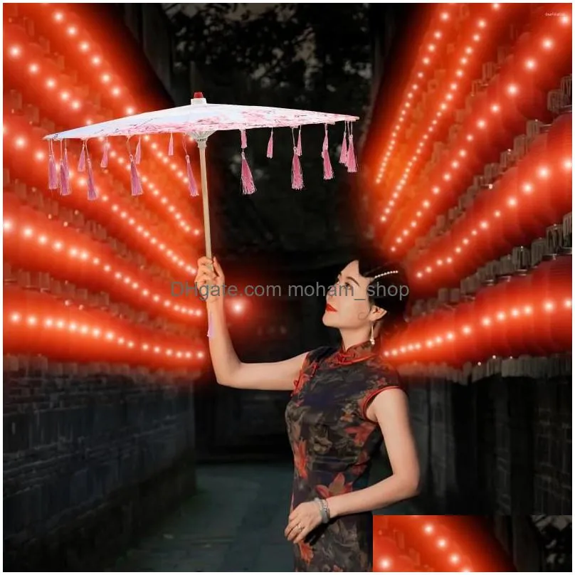 umbrellas antique oil paper umbrella stage tassel decor manual festival polyester chinese