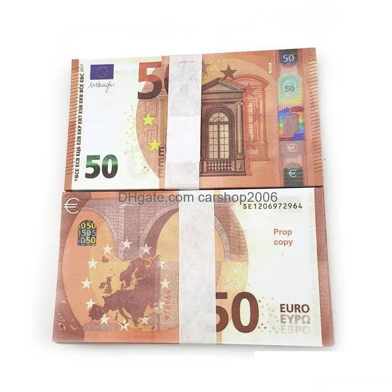 other festive party supplies party fake money banknote 5 20 50 100 200 us dollar euros realistic toy bar props copy 100pcs/pack