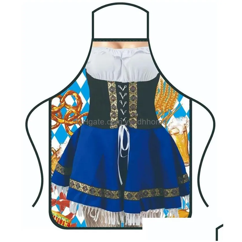 oktoberfest apron female dirndl costume outfit german oktoberfest party dress novelty apron for kitchen cooking bbq baking aprons