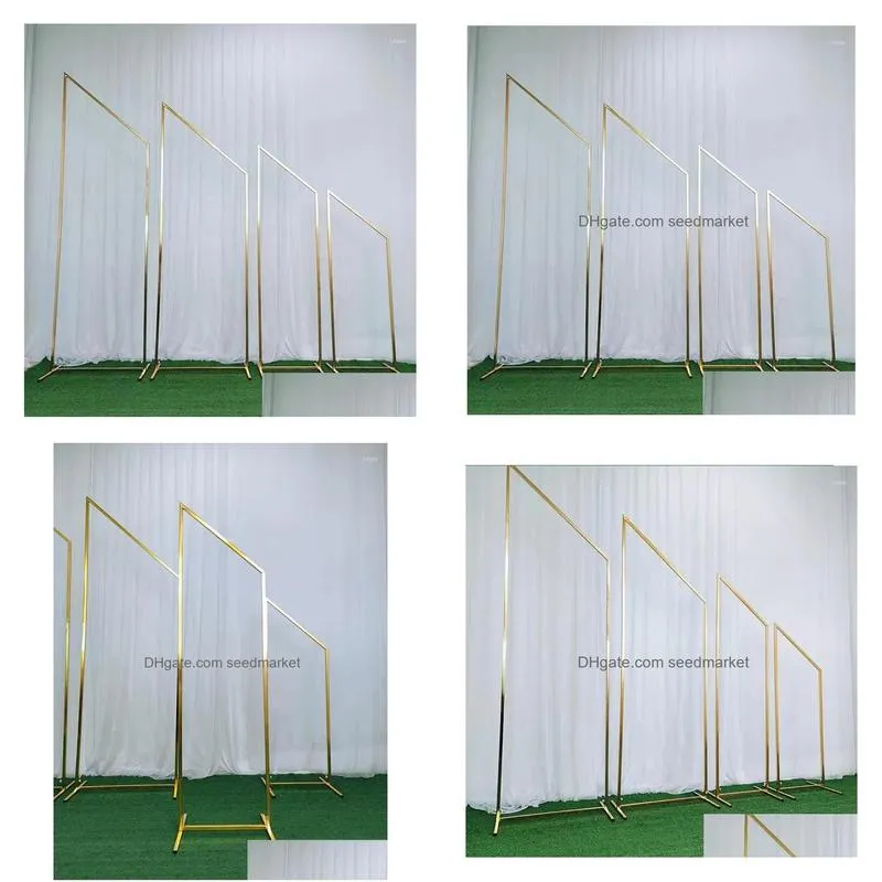 party decoration wedding props gold-plated screen arched background bevel square