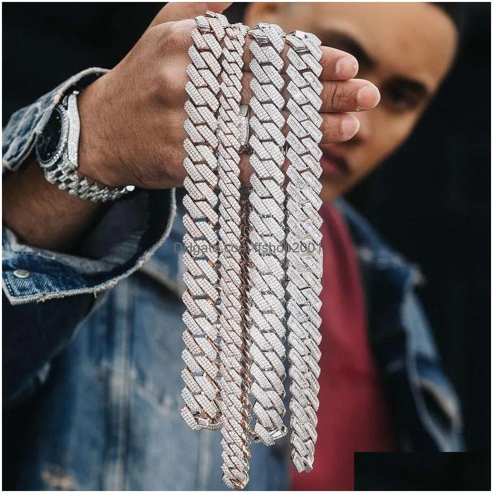 bling 14k 18k gold plated cz iced out diamond hip hop jewelry cuban chain link cuban necklace cadena cubana men cuban link chain