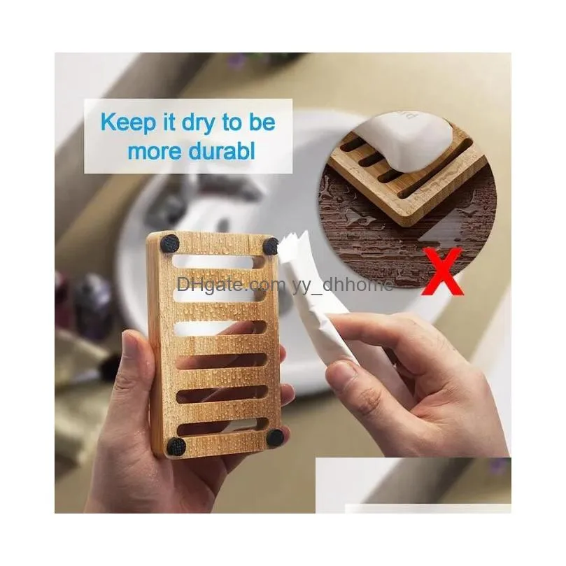 soap box natural bamboo dishes bath soap holder bamboo case tray wooden prevent mildew drain box bathroom washroom tools
