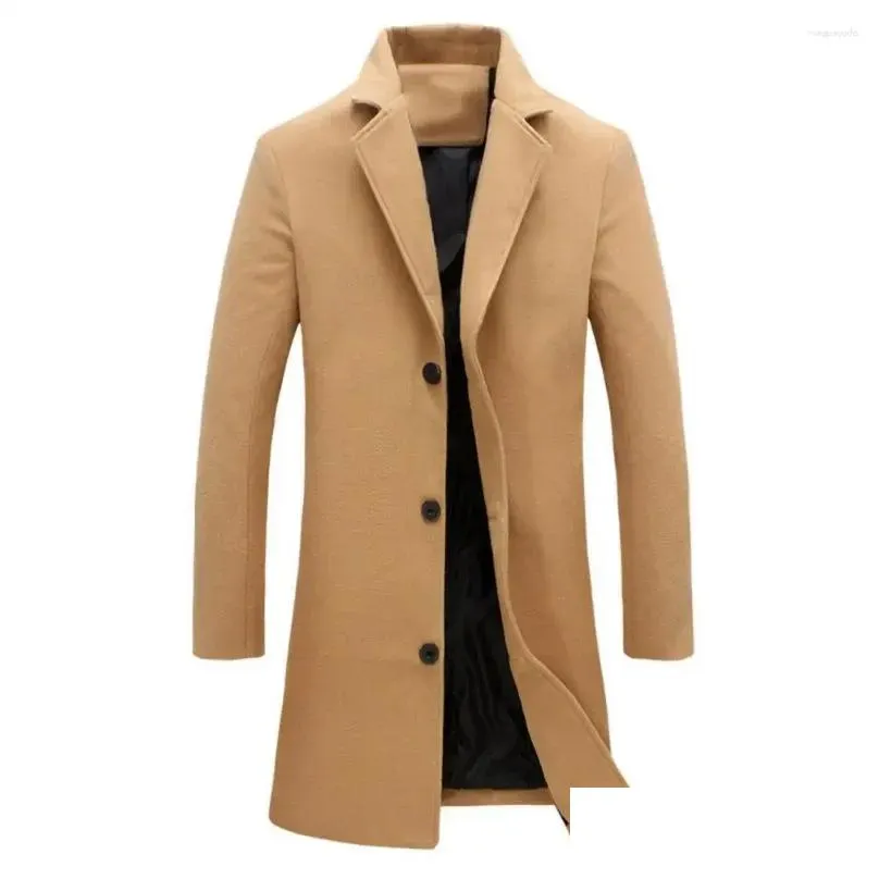 Men`S Trench Coats Mens Trench Coats Simple Men Jacket Casual Slim Fit Clothes Spandex Long Sleeve Autumn Coat Comfortable Drop Delive Otvqm
