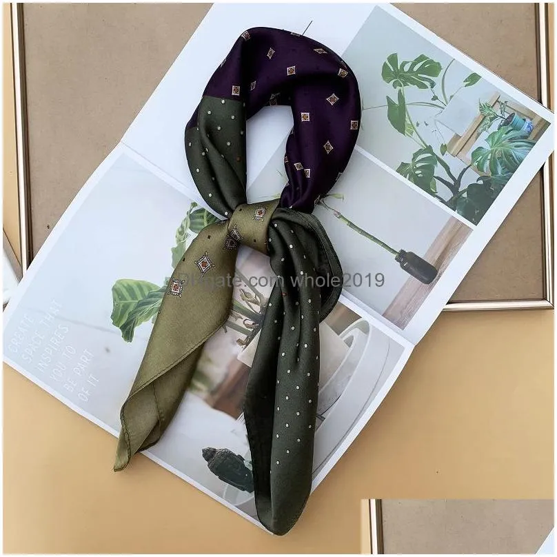 Headbands Feminine Luxury Printing Silk Headbands Hair Band Scarf Design Scarfs Bow Ribbon Fashion Bag Handle Bundle For Women Girl D Dhprg