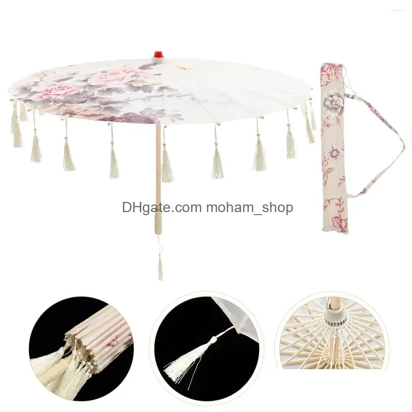 umbrellas antique oil paper umbrella stage tassel decor manual festival polyester chinese