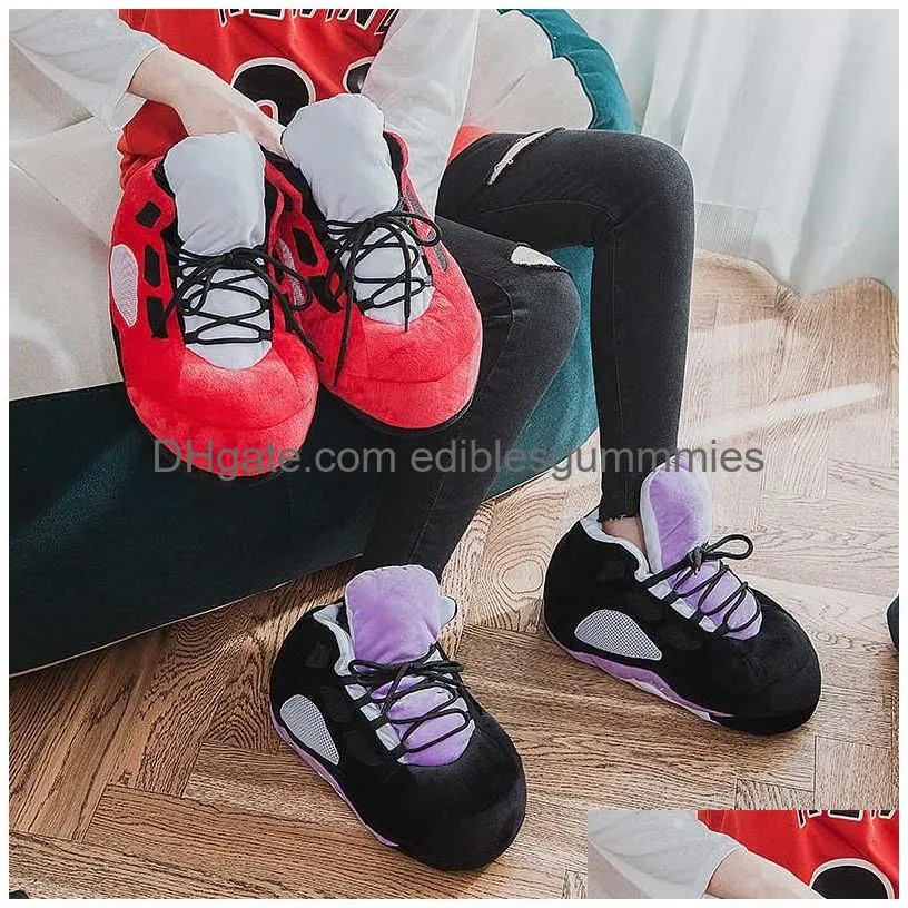 Winter Warm Slipper Cute Home Unisex One Size Sneakers Men House Floor Cotton Shoes Woman Eu 35-44 P Sliders 210903 Drop Delivery Dhild