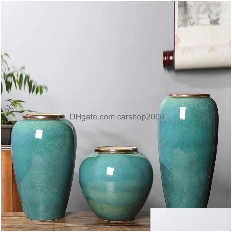 vases retro ceramic vase home living room tabletop flower pot decoration and decorations bright dry arrangement device