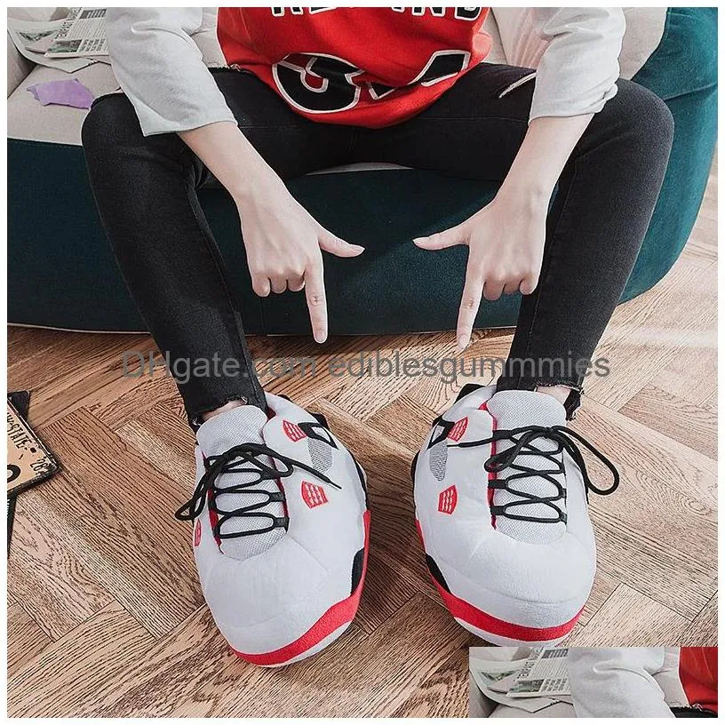 Winter Warm Slippers Women Cute Home Unisex One Size Sneakers Men House Floor Cotton Shoes Woman Eu 36-44 P Sliders 220409 Drop Deliv Dhw37