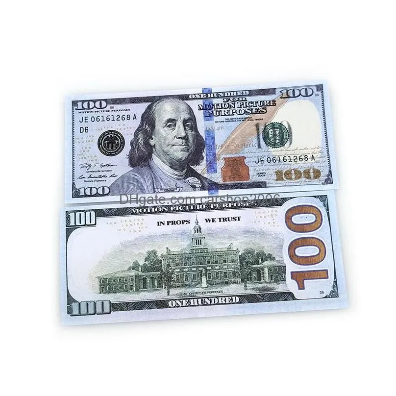 other festive party supplies party fake money banknote 5 20 50 100 200 us dollar euros realistic toy bar props copy 100pcs/pack