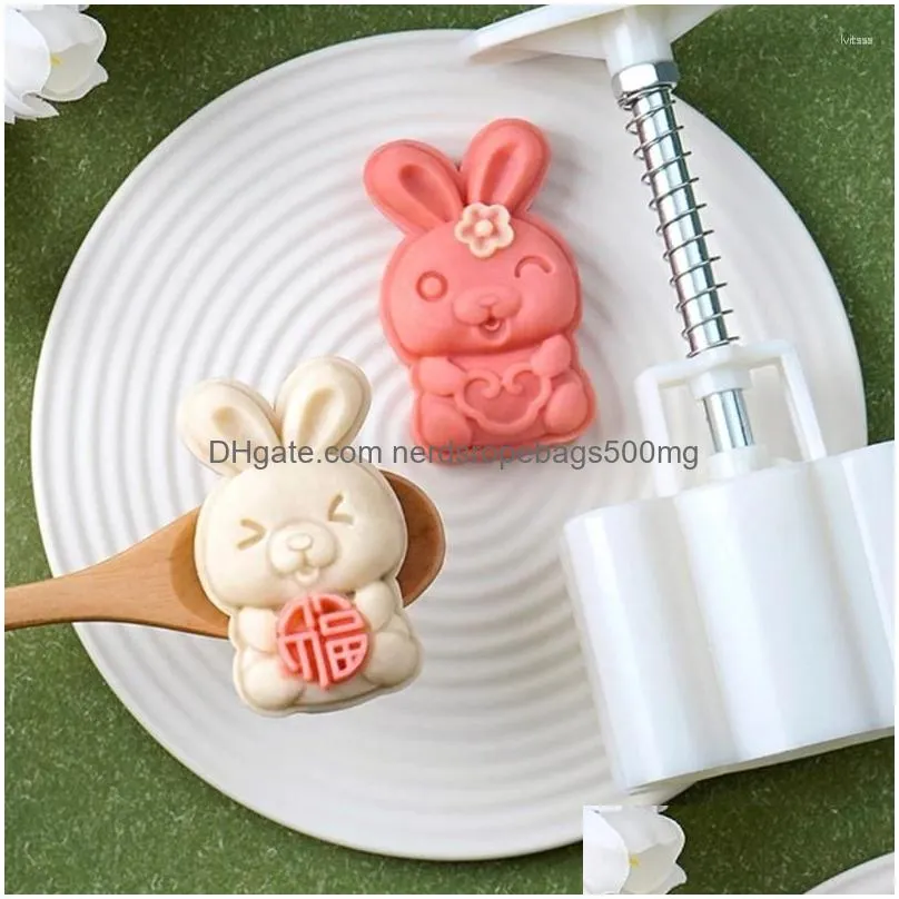 Baking & Pastry Tools Baking Tools Mooncake Mold Mid-Autumn Press Molds Hand-Pressed Dessert Diy Puff-Pastry Drop Delivery Home Garden Dhglv