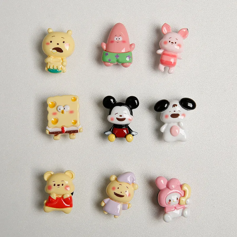 1set cute cartoon character resin set cro c shoe charms wholesale shoes decorations pvc buckles for shoes