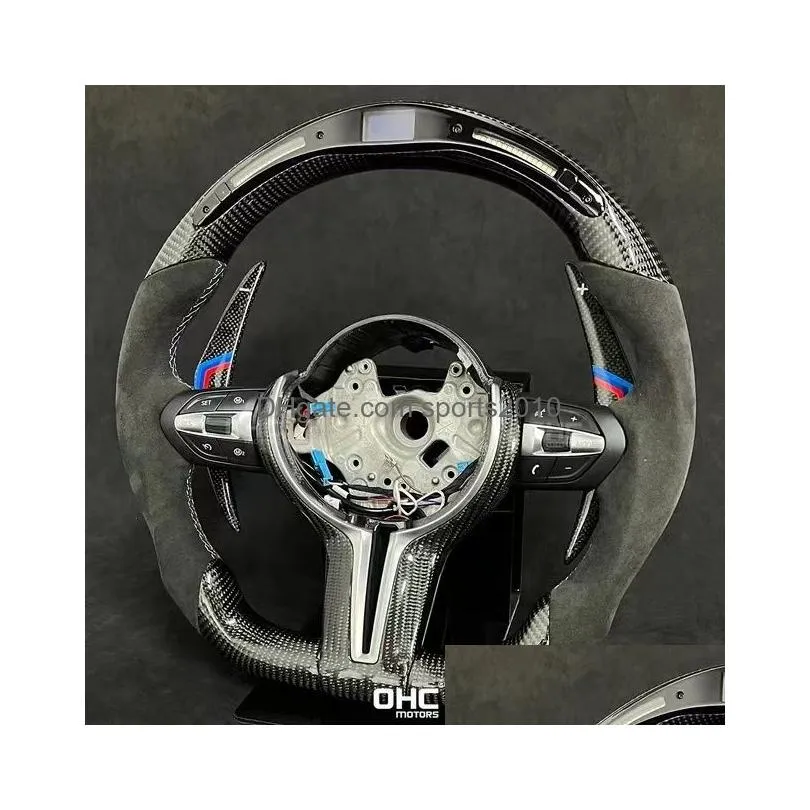 Other Interior Accessories Real Carbon Fiber Steering Wheel For F20 F22 F23 F30 F32 F33 F36 F45 F87 F80 F82 F83 F15 F34 Led Performanc Dh4Kv