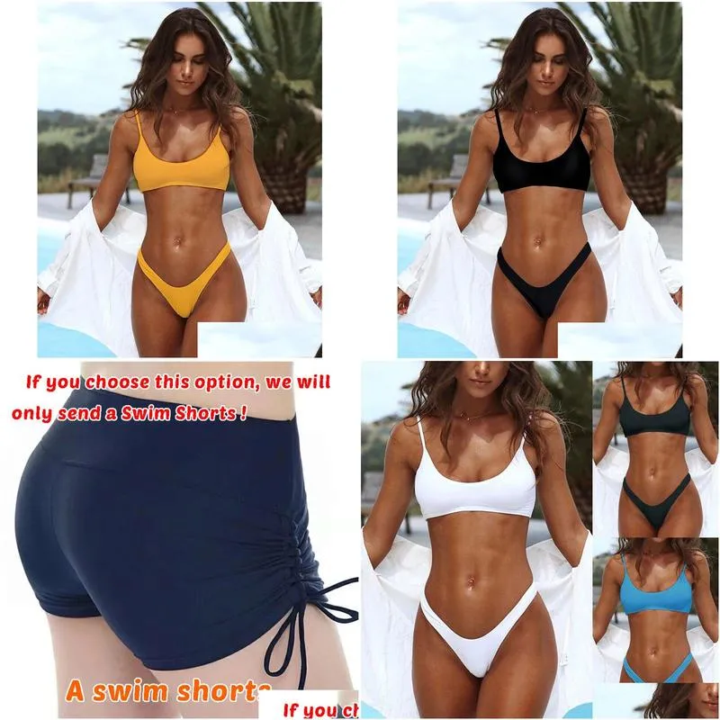 Women`S Swimwear Y Brazilian Bikinis Women Swimwear Swimsuit Push Up Bikini Set Halter Top Beach Bathing Suits Swim Wear Drop Deliver Ot1Ij