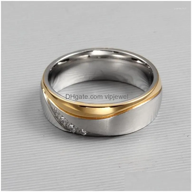 wedding rings fashion gold color women quality stainless steel couple ring gift for lovers engagement promise utr8037