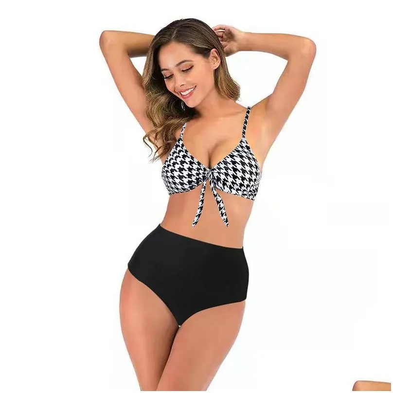 Women`S Swimwear Fashion Y Two-Piece Bikini Leopard Print Swimsuit Polka Dot Striped Womens Swimwear Drop Delivery Apparel Women`S Cl Otcrz