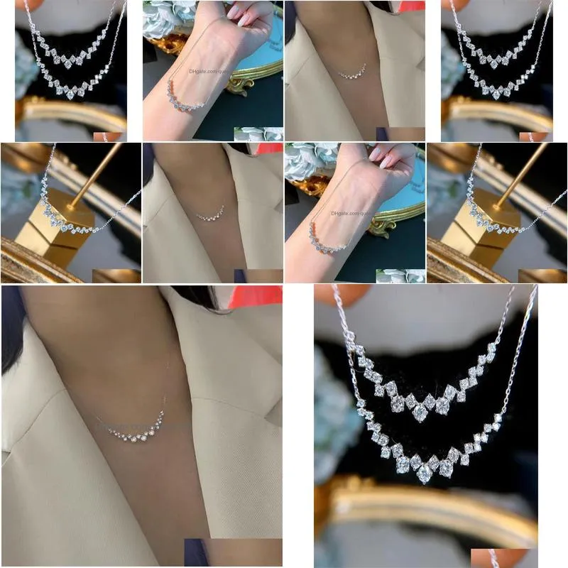 Pendant Necklaces Choucong Victoria New Arrival Luxury Jewelry 925 Sterling Sier Round Cut White Cz Diamond Gemstones Promise Clavicle Dhlo3