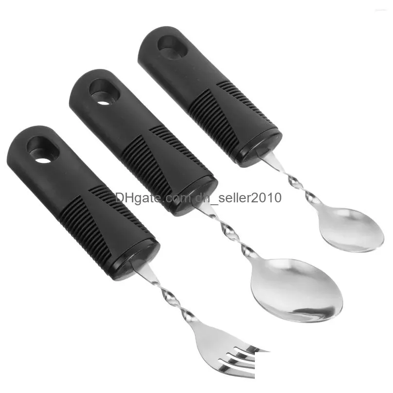 Dinnerware Sets 3 Pcs Bendable Cutlery Adt Utensil Tableware Elderly Utensils Parkinsons Meal Disabled People Rubber The Gadgets Drop Dhbf6