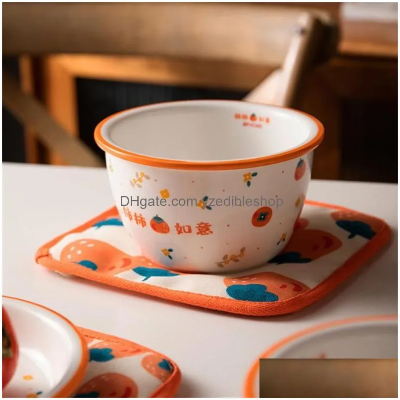 mats pads persimmon series high quality cotton cup holder mat coffee drinks drink pad placemat kitchen accessories