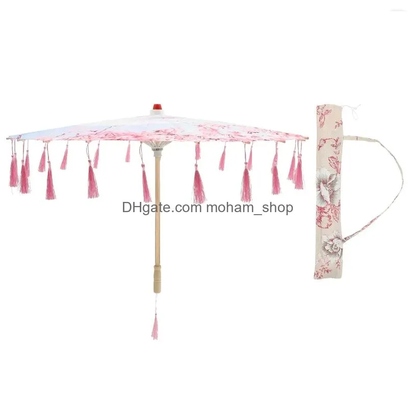 umbrellas antique oil paper umbrella stage tassel decor manual festival polyester chinese